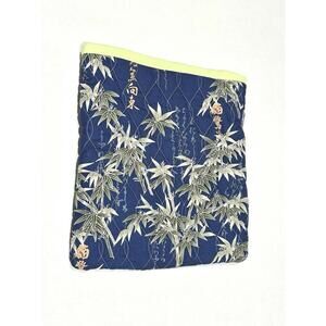 Large Handmade Quilted Laptop Case Lightly Padded Japanese Style Bamboo Pattern